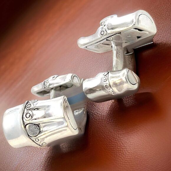 Georg Jensen Estate Bambo Cufflinks Sterling Silver GJ30 - Picture 3 of 14